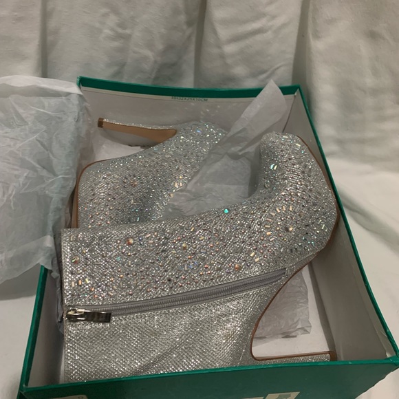Simmer Silver Sparkle Ankle boots - high heel platform never worn - Picture 3 of 4
